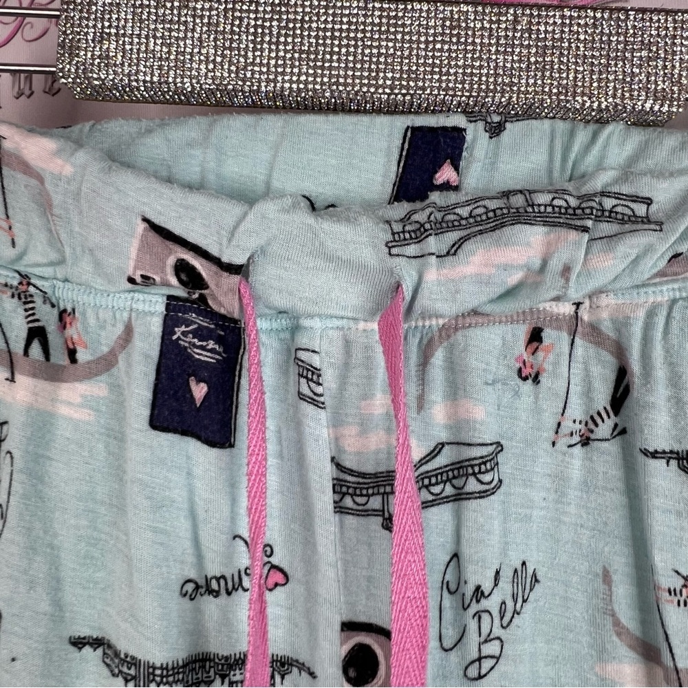 Layla pants joggers Italy cameras boat Pajamas luggage passport Print Blue - Picture 6 of 10